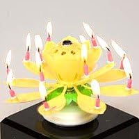 Musical Flower Birthday Candles Yellow