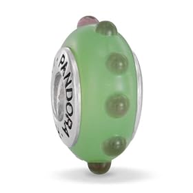 Buy Authentic Pandora Murano Green with Black Seeing Spots Charm