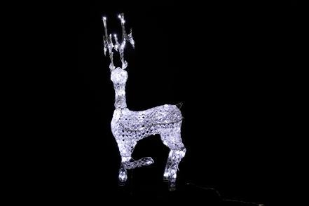 Rentier Rudi 96 LED Acryl kaltweiß aufrecht