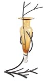 Twig Metal Stand Glass Vase Amber Recycled Twigs Stand Wrought Iron