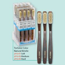 Swissco Tortoise Hard Natural Bristle Toothbrush One Toothbrush