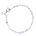 Ametrine Faceted Gemstone Bead Bracelet with Sterling Silver Charm, 7 1/2" Length, #7735