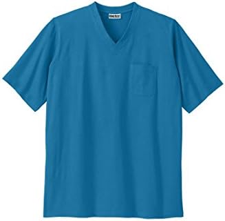 Kingsize Men's Big & Tall Lightweight Cotton V-Neck Tee Shirt With Pocket,