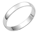 3mm D Section Silver Wedding Band Ring