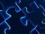 Black Puzzle with Blue Light Shining Through the Cracks Sports Photographic Poster Print, 48x36