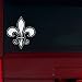 Fancy Fleur De Lis - 6" WHITE - Vinyl Window Decal Sticker