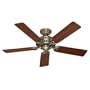 Factory-Reconditioned Hunter HR25511 52" Antique Brass Ceiling Fan