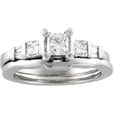 14K White Gold Diamond Bridal Engagement Ring