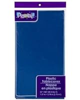 Pack of 4: Disposable NAVY BLUE / DARK BLUE Plastic Tablecloths / Table Covers, 54 x 108 inches each