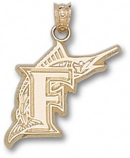 Florida Marlins 10K Gold ''F'' 3/4'' Pendant