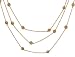 Round Cognac Diamonds Triple Chain Necklace 2.80cttw