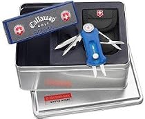 Swiss Army Sapphire Translucent GolfTool & Callaway Golf Balls Gift Tin Set