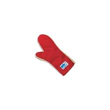 San Jamar KT0218 Kool-Tek Nomex Conventional Temperature Protection Oven Mitt, 18" Length, Red