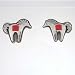 Sterling Silver and Coral Horse Earrings by Dina Huntinghorse, #9573