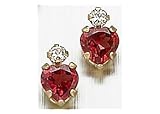 10KT 4mm Heart Garnet & Cubic Zirconia 10KT GOLD