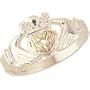 Beautiful! Sterling-silver Yellow-gold Black Hills Gold Women's Claddagh Ring