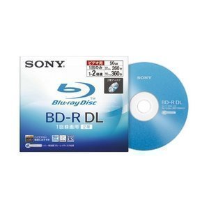 Sony BD-R DL �Ж�2�w 50GB �^��p 2�{���Ή� �ǋL�^ 10mm�P�[�X BNR2VBSJ2