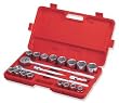 3/4 Drive Socket Set, Metric - 21 Pieces