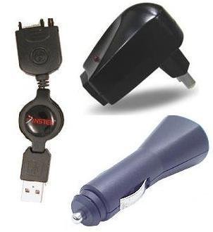 INSTEN Palm Retractable USB 2.0 Data/Sync/Charging Kit (hotsync cable + travel adapter + car adapter) for Treo 650 / 700w / 700wx / 700p / 750v / 680 / LifeDrive / Tungsten T5 / E2 / TX PalmOne PDA