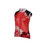 Descente 2008 Women's Tranquility Sleeveless Cycling Jersey - Big Flower/Bright Red/Black - 13176bfbrbk (L)
