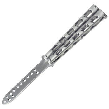バリソン(Balisong)タイプ トレーニングバタフライ 安全です!練習用 (シルバー)