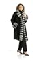 100% 17 Ounce Loro Piana Black Cashmere Straight Body 7/8 Coat w/Natural Chinchilla Tuxedo & Cuffs