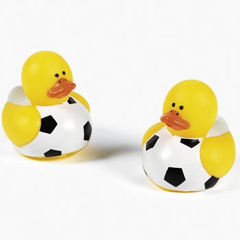Gummiente Fußballfan Fußballspieler mit Trikot, 12 Spritzenten, Gummi-Ente