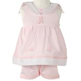 Newborn Infant Girl Clothes PINK SAILOR Romper LE TOP Boutique Baby 0-9M
