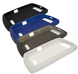 4 Colors Combo Set of Black, Dark Blue, Smoke Gray and White Silicone Skin Cover Case for Blackberry 9530 9500 Storm Thunder