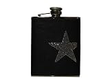 BBI Black Leather Rhinestone Star Flask
