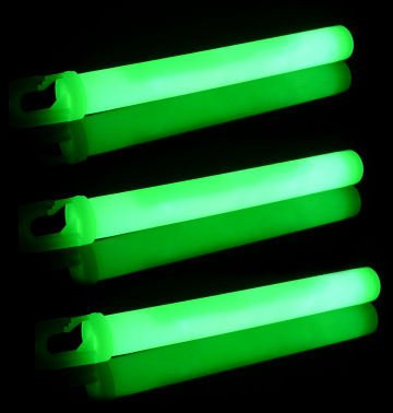 10 Green Military Emergency Light Sticks By Lumica. 12 Hour Glow Sticks