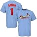 Majestic St Louis Cardinals #1 Ozzie Smith Youth Light Blue Cooperstown Player T-shirt