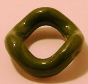 Piattino poggia bacchette - anello - verde scuro - ceramica