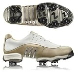 Adidas Lady Tour Metal II Golf Shoes : Running White-Metallic Silver-Dark Beige 10.5