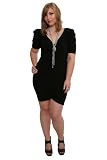 Torrid Plus Size Black Wrapped-Ruch-Sleeve Club Dress