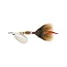Mepps Aglia Spinners - Dressed Size: 3 (1/4 oz.); Color: Silver Blade/Brown Tail (S-BR)