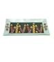 Alef Judaica TR762 Rectangular Hanukah Dish with Candle Design and Red Stones