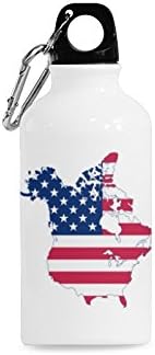 Ccaann Flag map of Canada and United States Classic Sports Bottle Water Bottle
