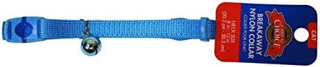 Great Choice Cat Breakaway Nylon Collar ~ Deep Sky Blue All Around