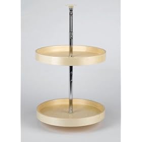 Peter Meier Full Round Wood Lazy Susan 2 shelf set 28in trays