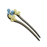 Caravan Three ( 3) Handmade Flowers Decked With Shiny Gold Studs Finishes This Handmade Chignon Pin