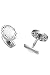 18k White Gold & Diamond Cufflinks with Oval Light Mother of Pearl Gemstones