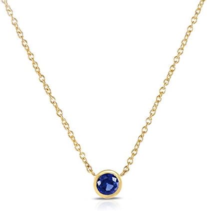 Blue Sapphire Solitaire Necklace