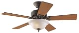 Hunter 20412 Auberville One-Light 44-Inch Five-Blade Ceiling Fan with Frosted Globe, Provencal Gold
