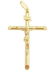 14K Yellow Gold Small Cross Crucifix Charm Pendant
