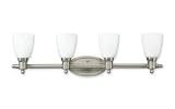 Good Earth Lighting GL1434-NK-I Danube Four Light Bathbar with Alabaster Glass Diffuser, Nickel