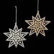 Seasons of Elegance Platinum Glittered Double Star Christmas Ornament