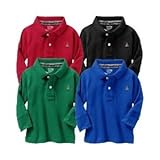 baby GAP kids コットン ポロ シャツ 長袖（レッド・ブラック・グリーン・ブルー）【月齢：2歳~5歳】（並行輸入品） (2YRS(2歳), グリーン)