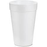 Dart 20J16 3.7" Top & 2.4" Bottom Diameter, 6.1" Height, Big Drink Foam Cup, 20 oz, (1 Pack of 25)