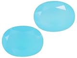 MIN 1.50CTW 8X6MM OVAL PARAIBA CHALCEDONY SET OF 2 FROM BRAZIL